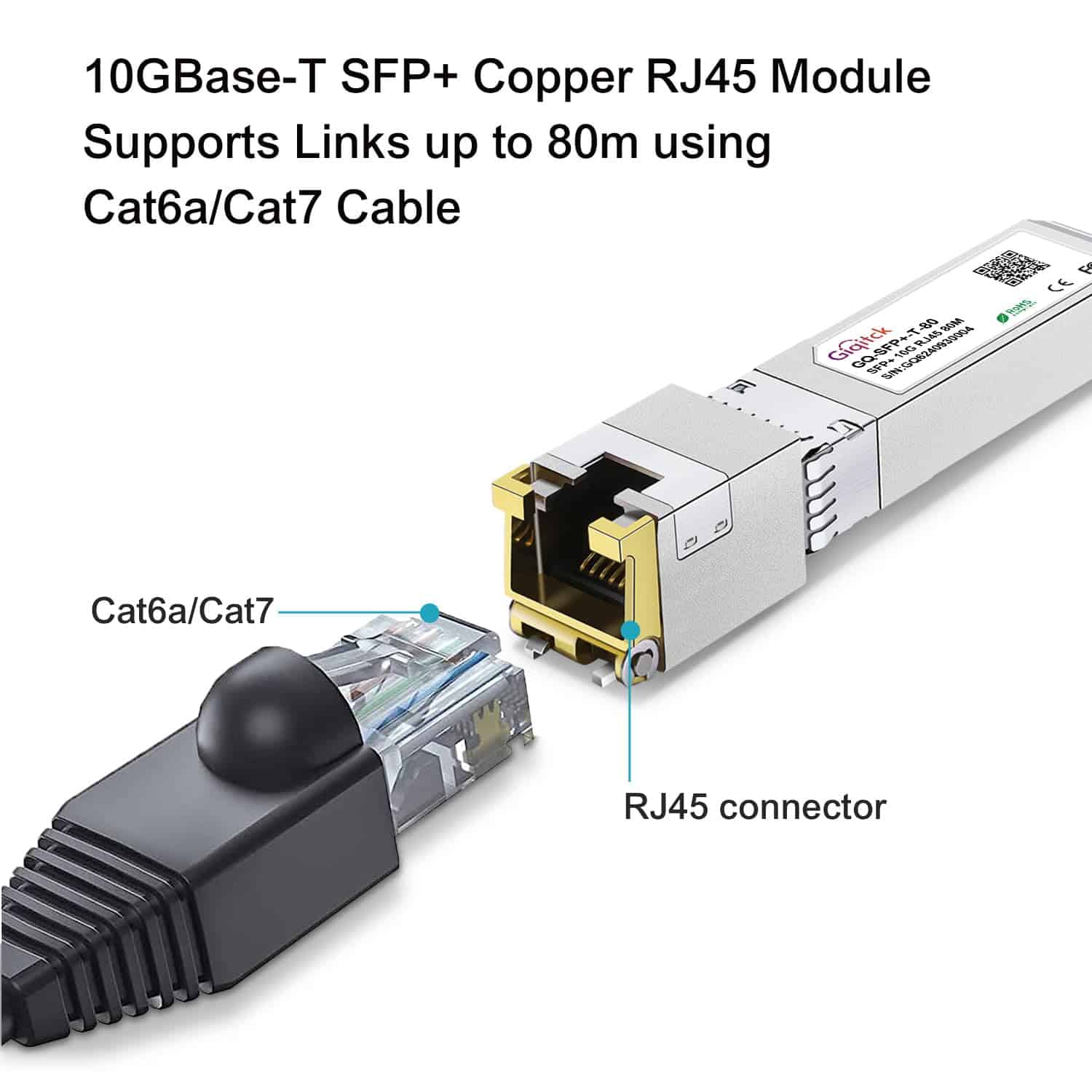 Módulo de cobre SFP+ a RJ45 10GBase-T, Transceptor de red - Imagen 4