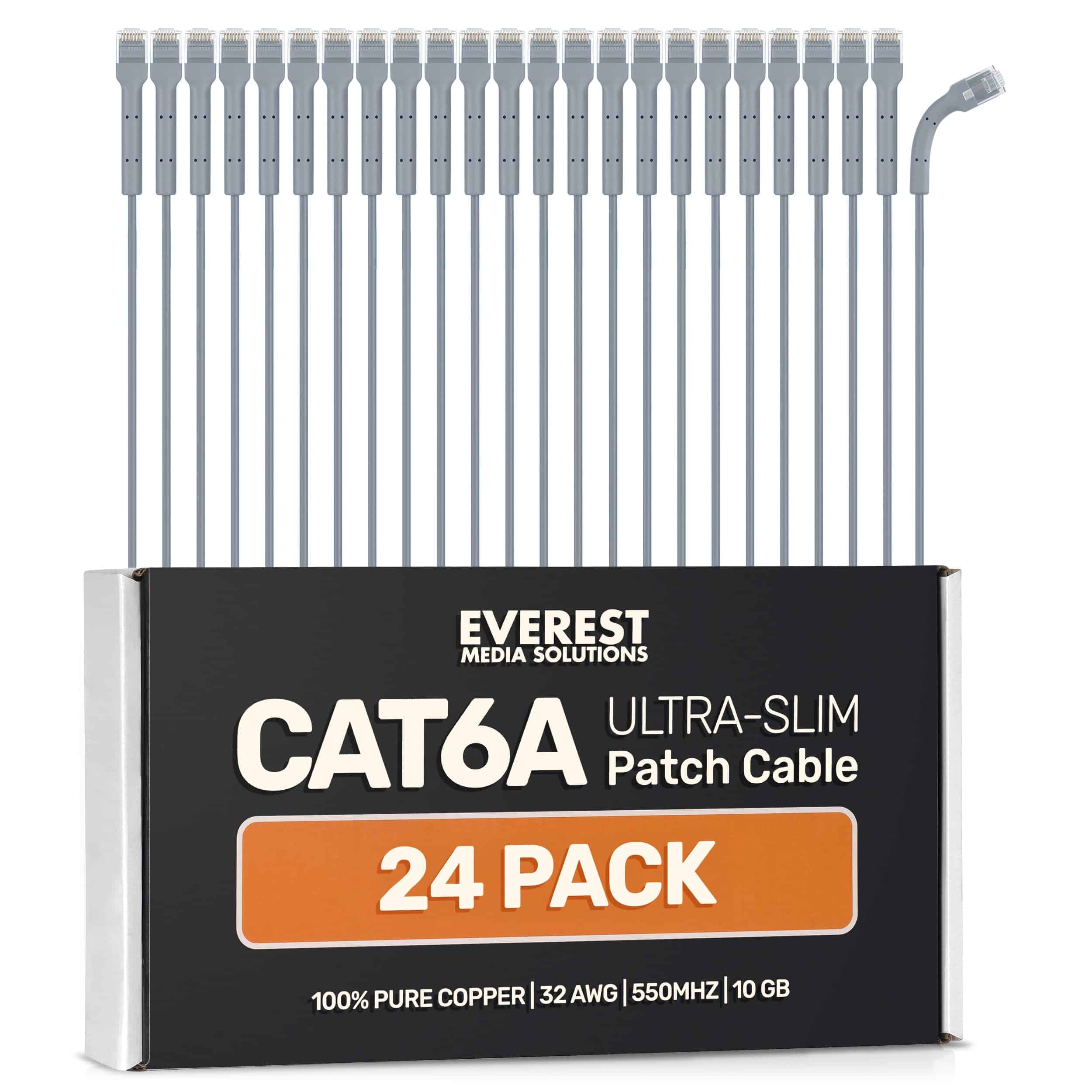 Everest Ultra Slim Cables de Ethernet Cat6a 0.5ft (24-Pack)