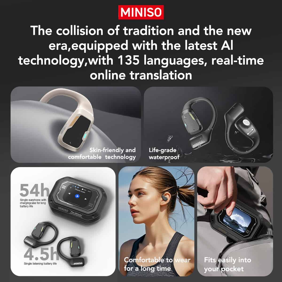Audífonos MINISO M98 de Traducción en Tiempo Real con - Image 7