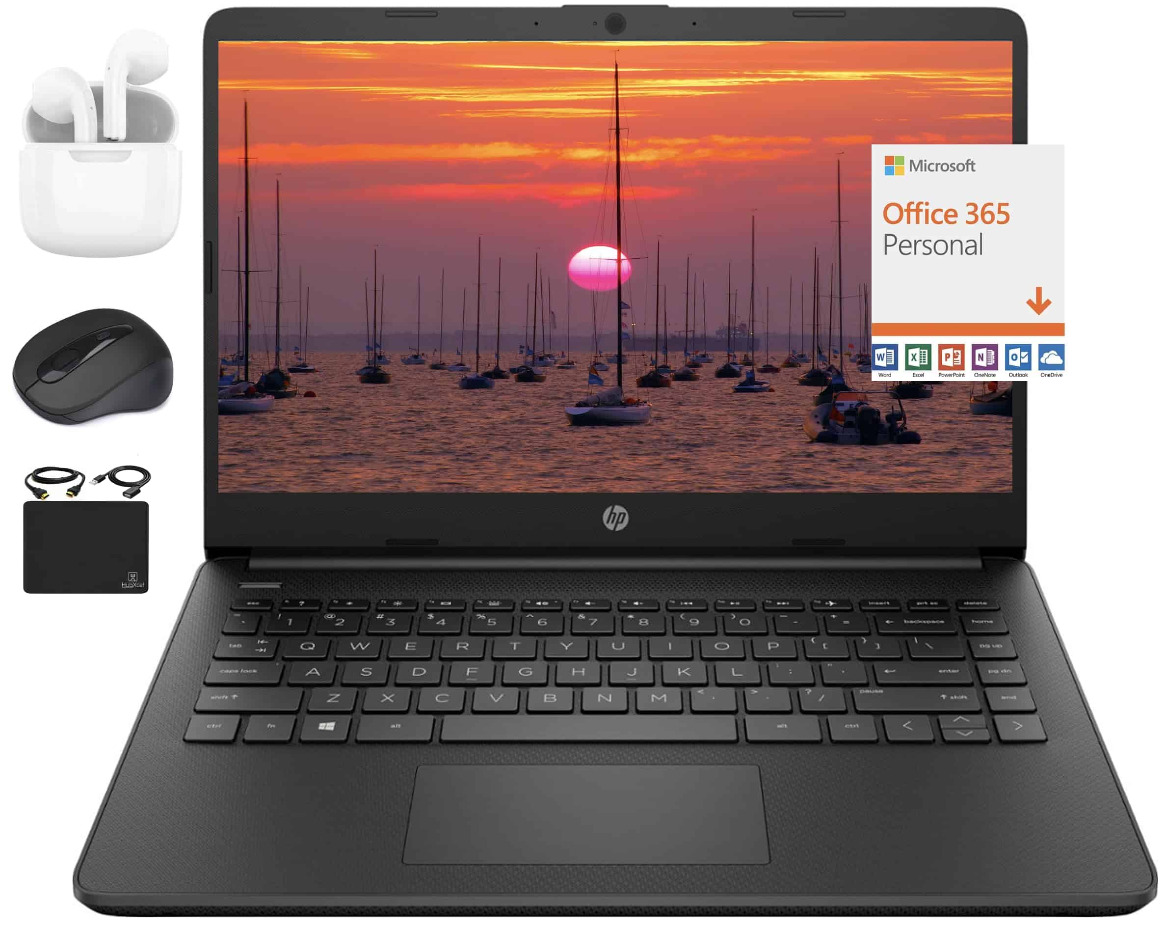 Laptop HP Slim 14'' Intel N 4GB 128GB Windows 11-Negro