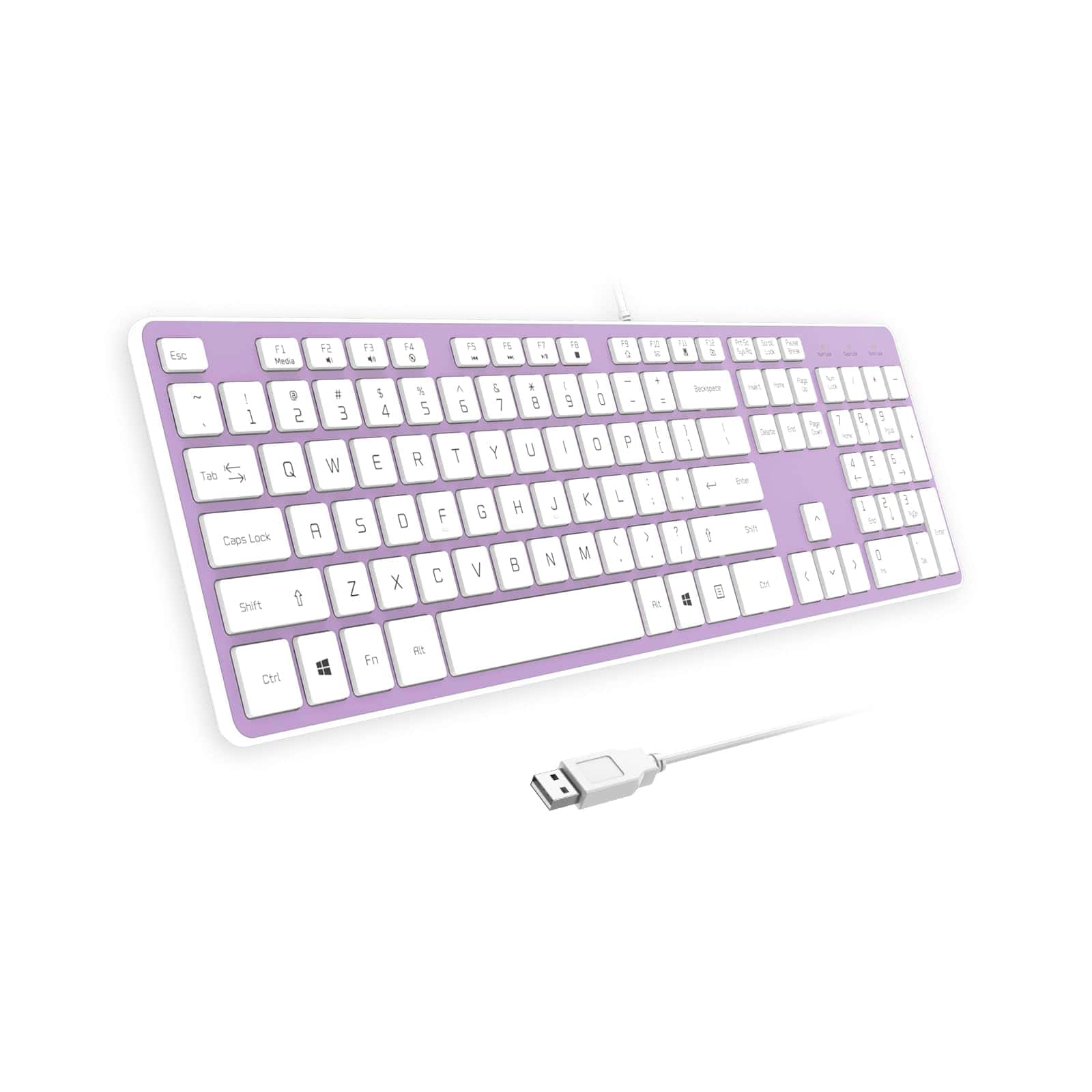 Teclado USB con Cable B.FRIENDIT, Teclas -Morado