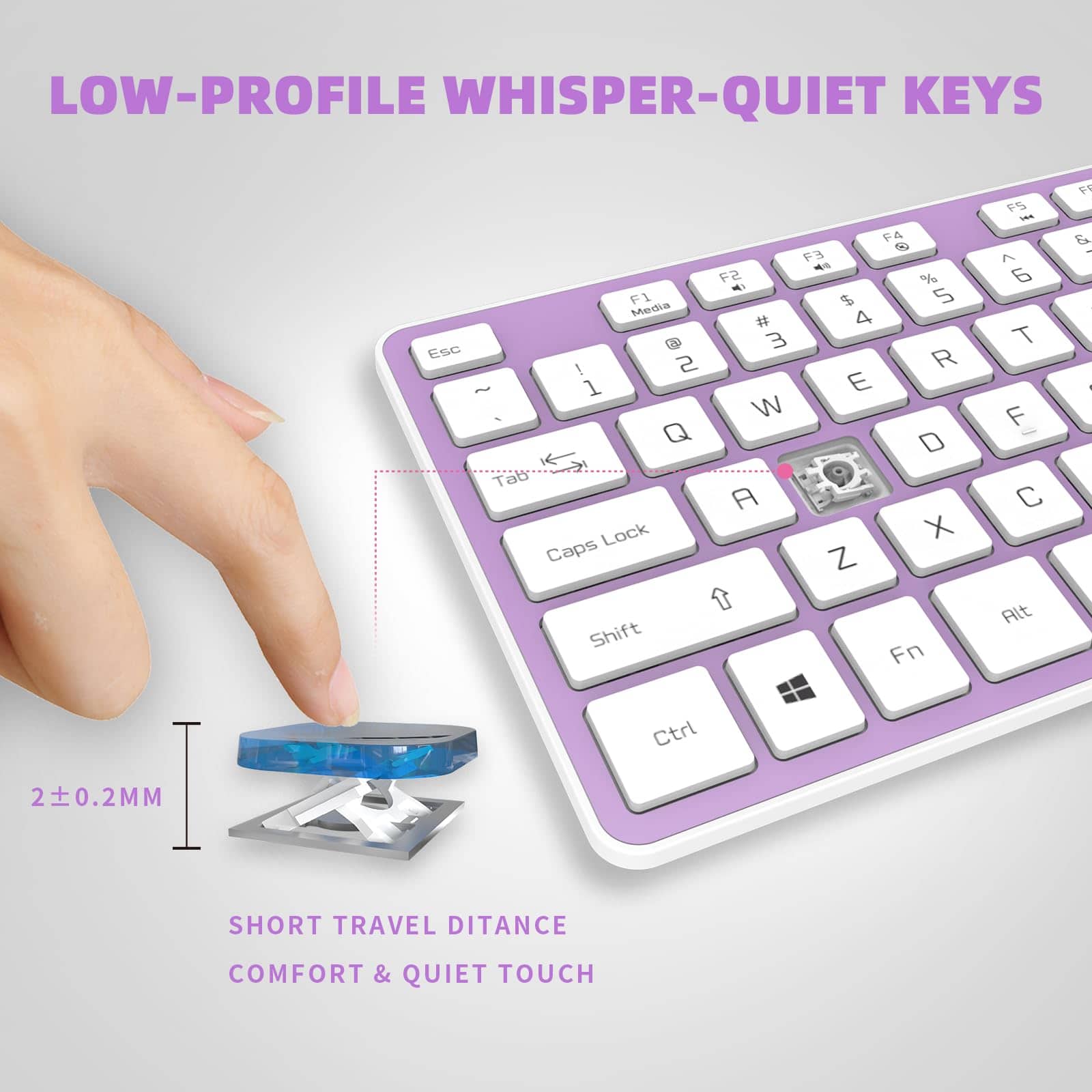 Teclado USB con Cable B.FRIENDIT, Teclas -Morado - Image 4