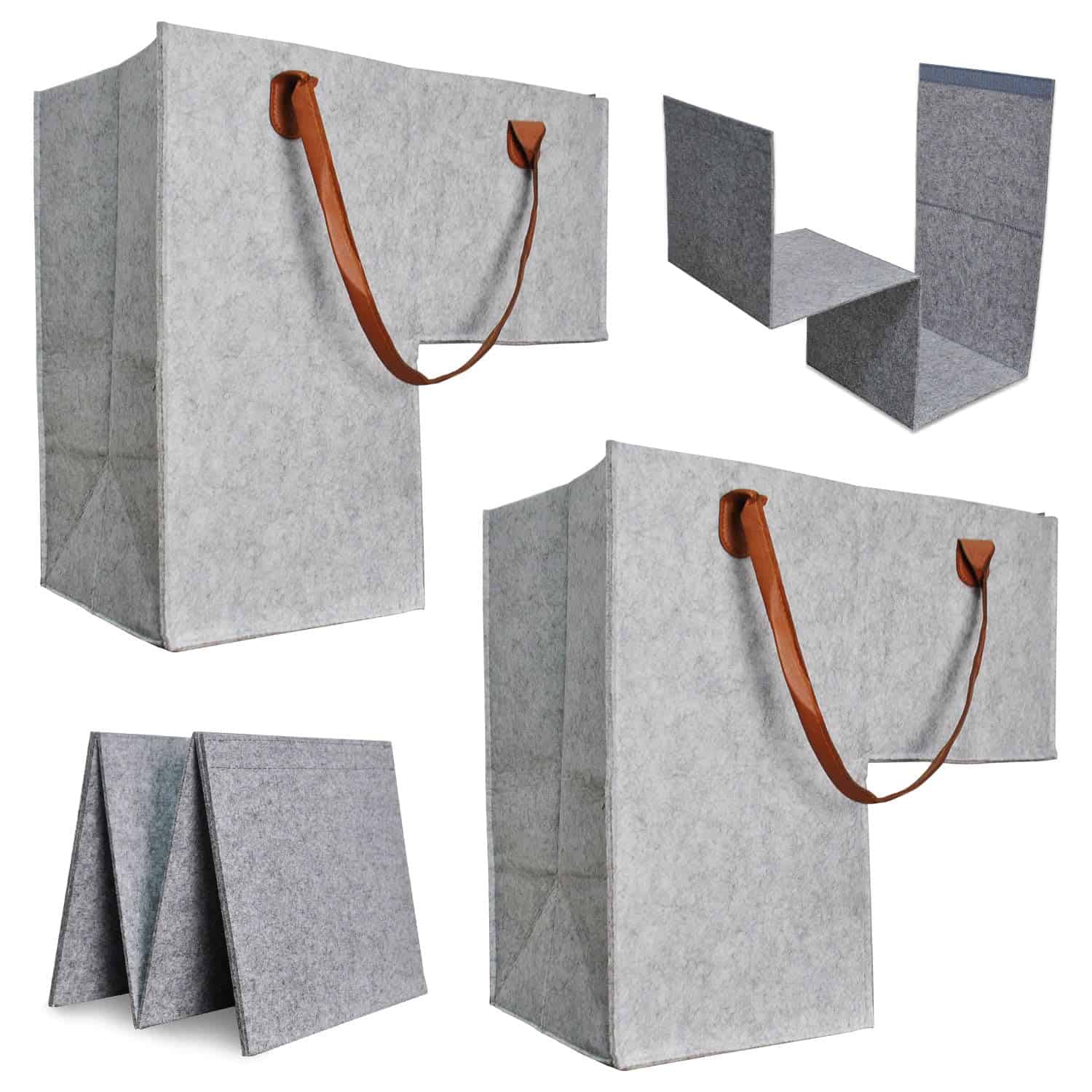 (2 PACK) Canasta para escaleras – Canasta de -Gris