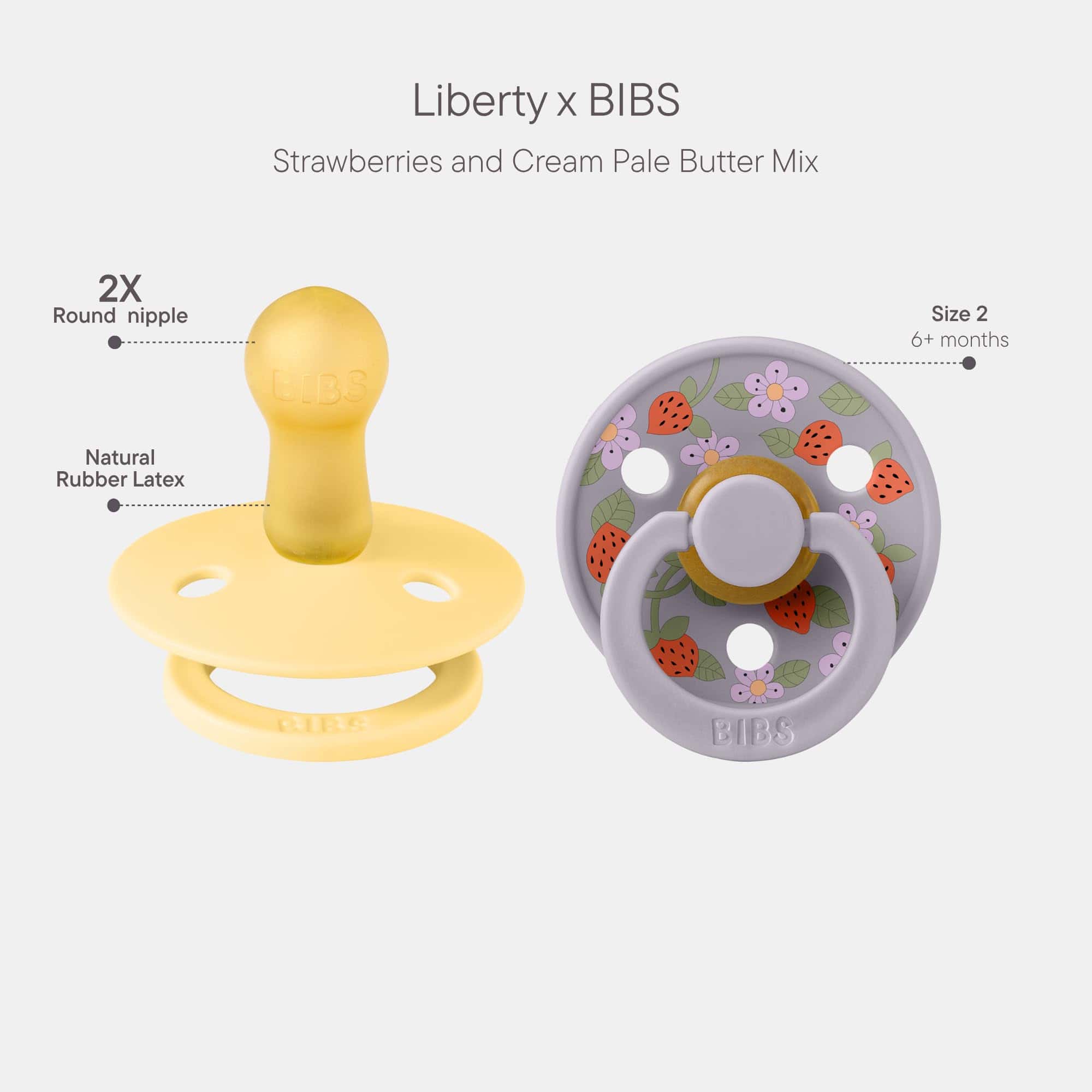 Chupete BIBS Colour Liberty Paquete de 2, -Mezcla de Fresa y - Imagen 3