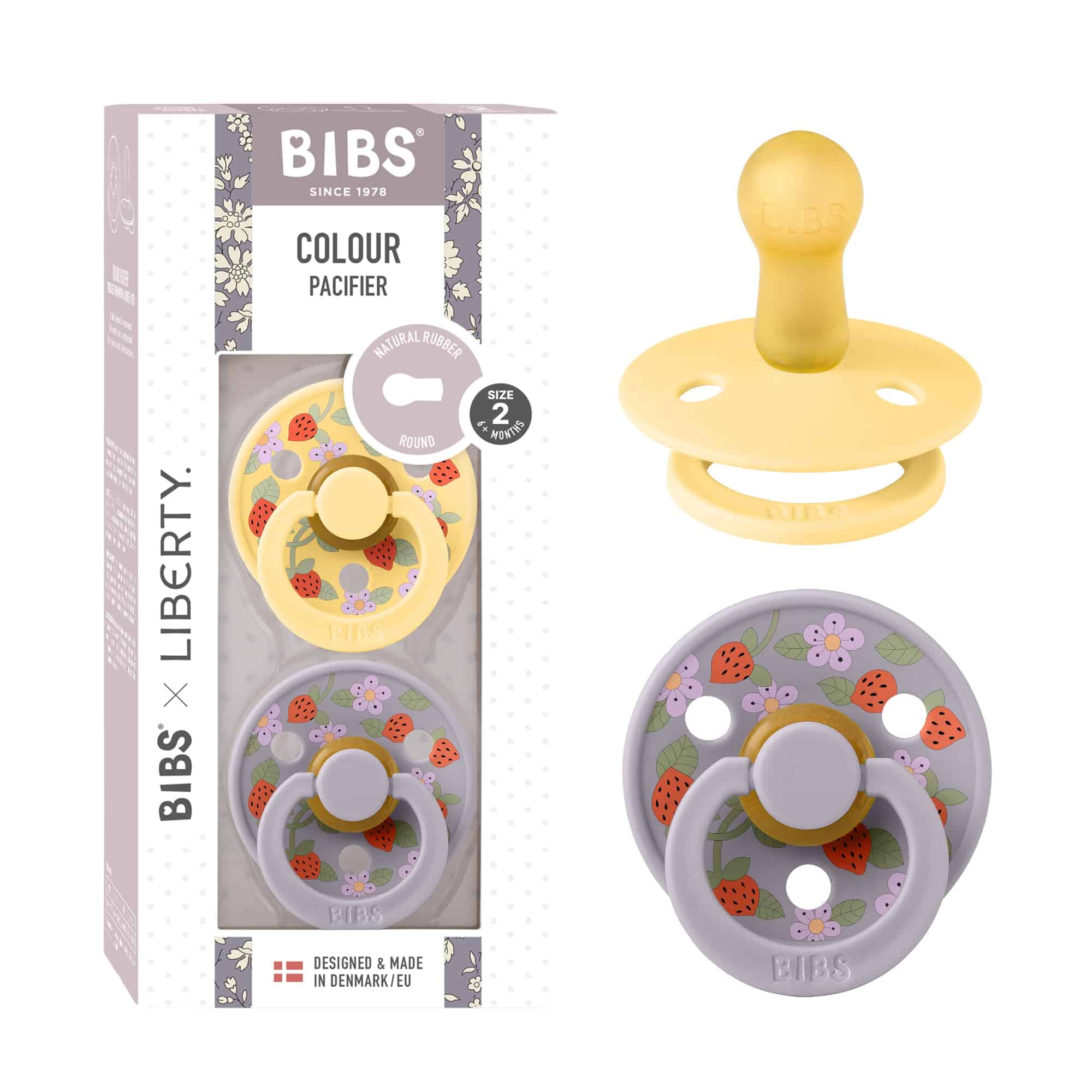 Chupete BIBS Colour Liberty Paquete de 2, -Mezcla de Fresa y
