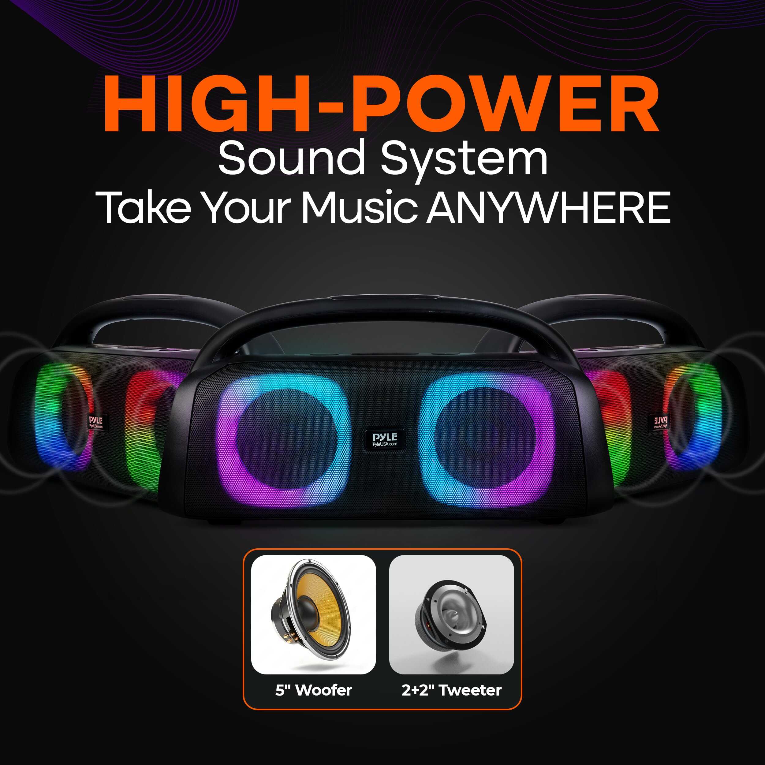 Altavoz Boombox Bluetooth de 160W con True Wireless Stereo - Image 5