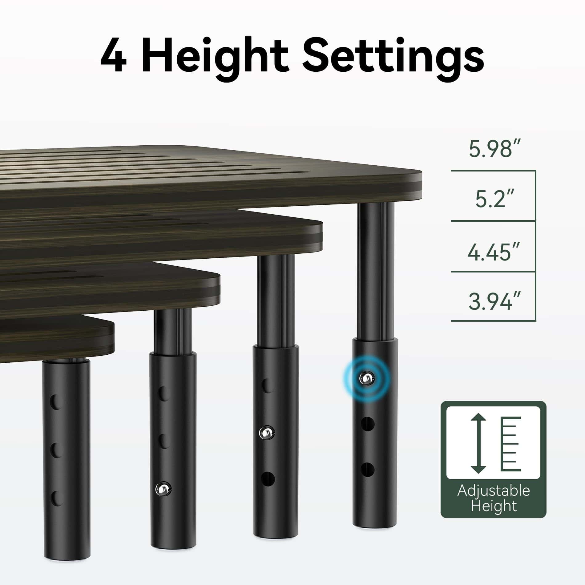 Soporte para monitor de bambú WELL WENG 2 Pack, 4 Alturas - Image 6