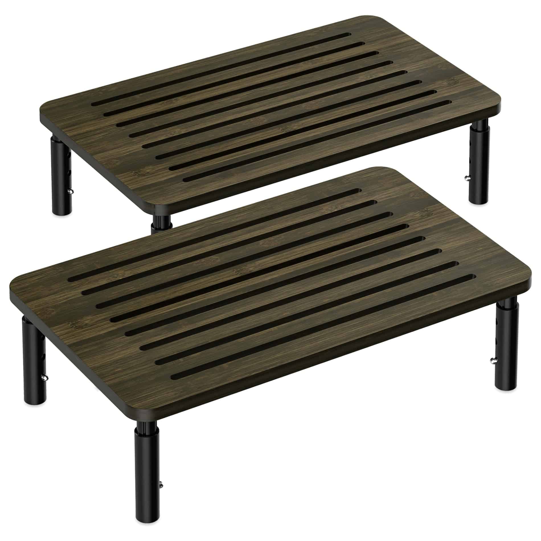 Soporte para monitor de bambú WELL WENG 2 Pack, 4 Alturas - Image 9