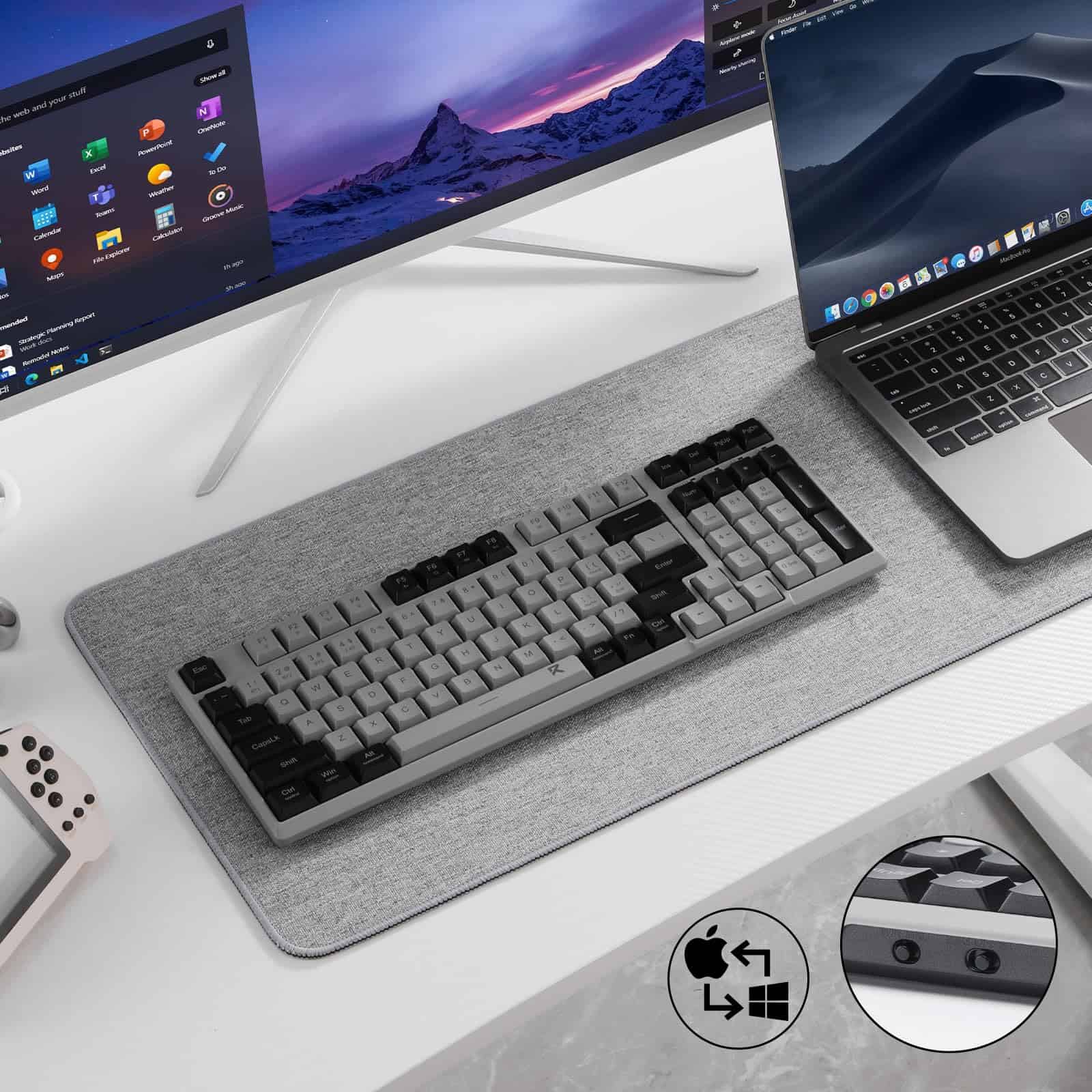 Teclado de Computadora Inalámbrico -Gris Acero - Imagen 8