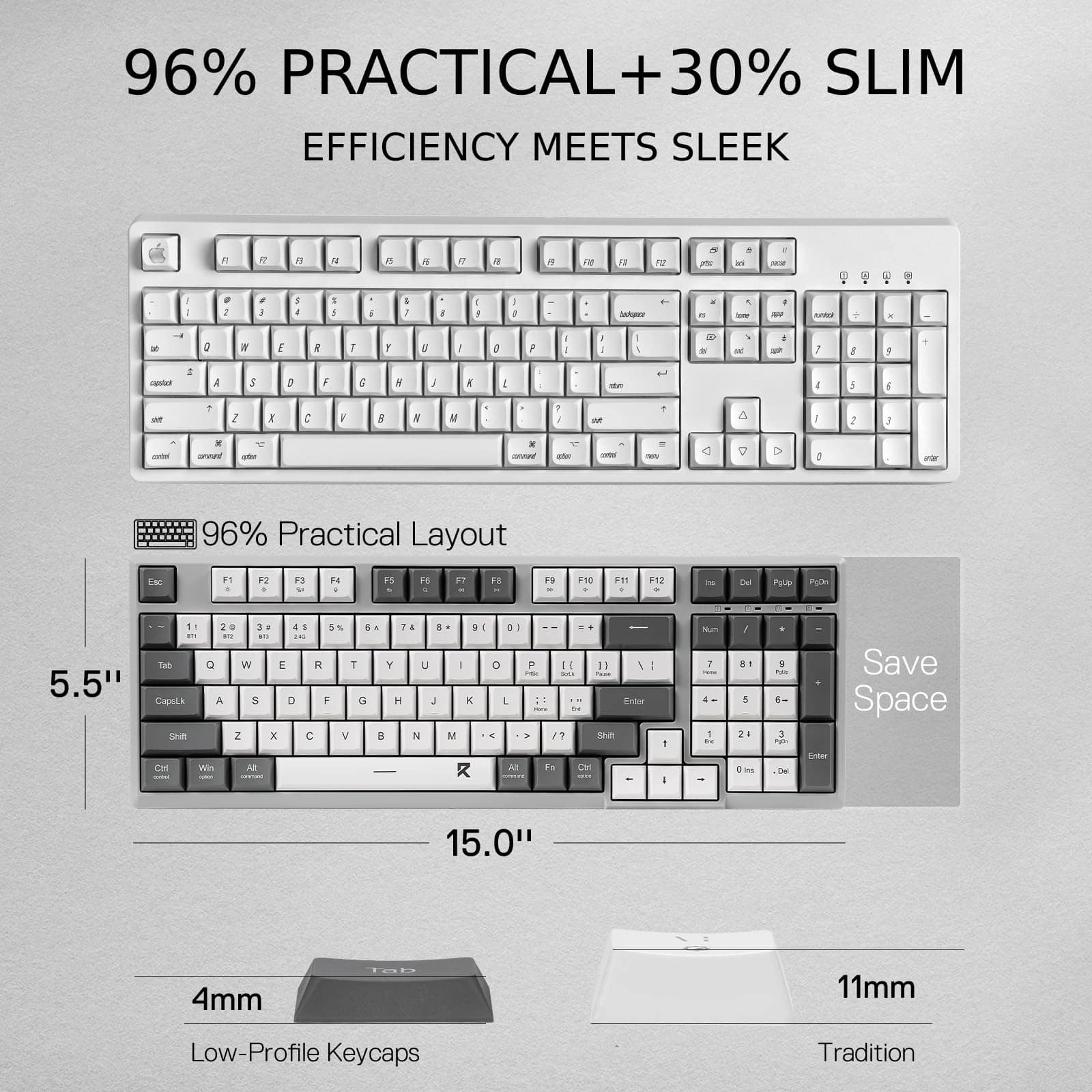 Teclado de computadora inalámbrico -Gris Lima - Imagen 6