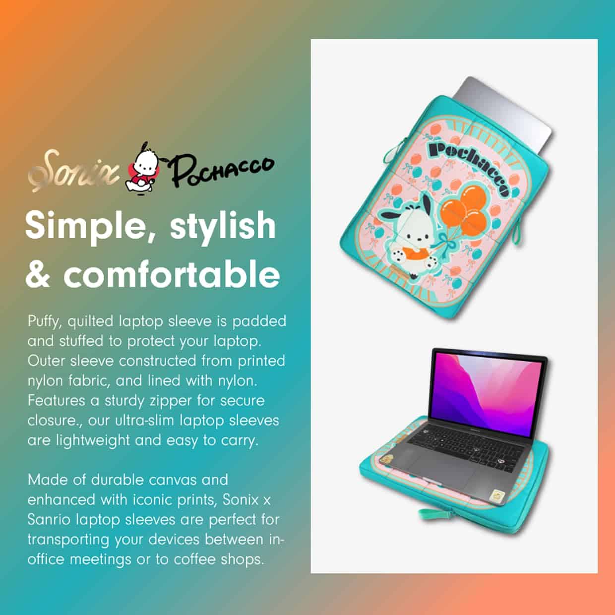 Funda Acolchada para Laptop Sonix x Sanrio | -Pochacco Retro - Image 7