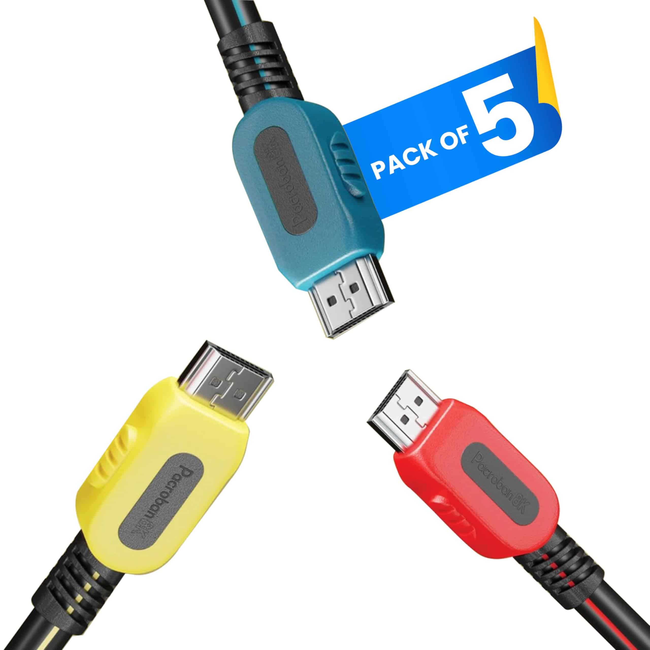 Paquete de 5 cables HDMI de 10 pies, Ultra Alta Velocidad