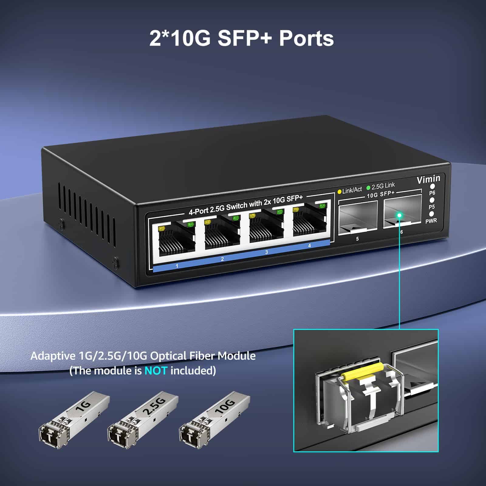 Switch de Red No Administrado de 6 Puertos 2.5G, VIMIN 4 - Image 7