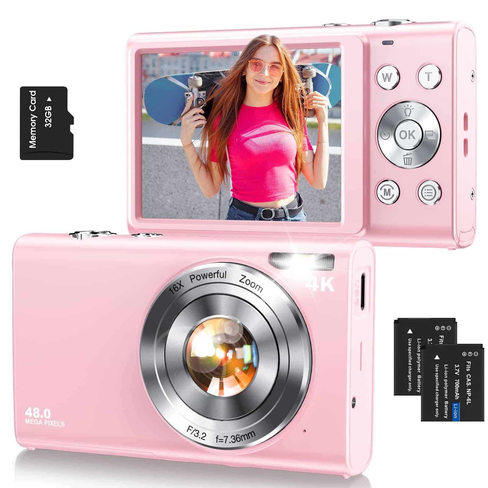Cámara Digital, Enfoque Automático 4K Cámara Vlogging para