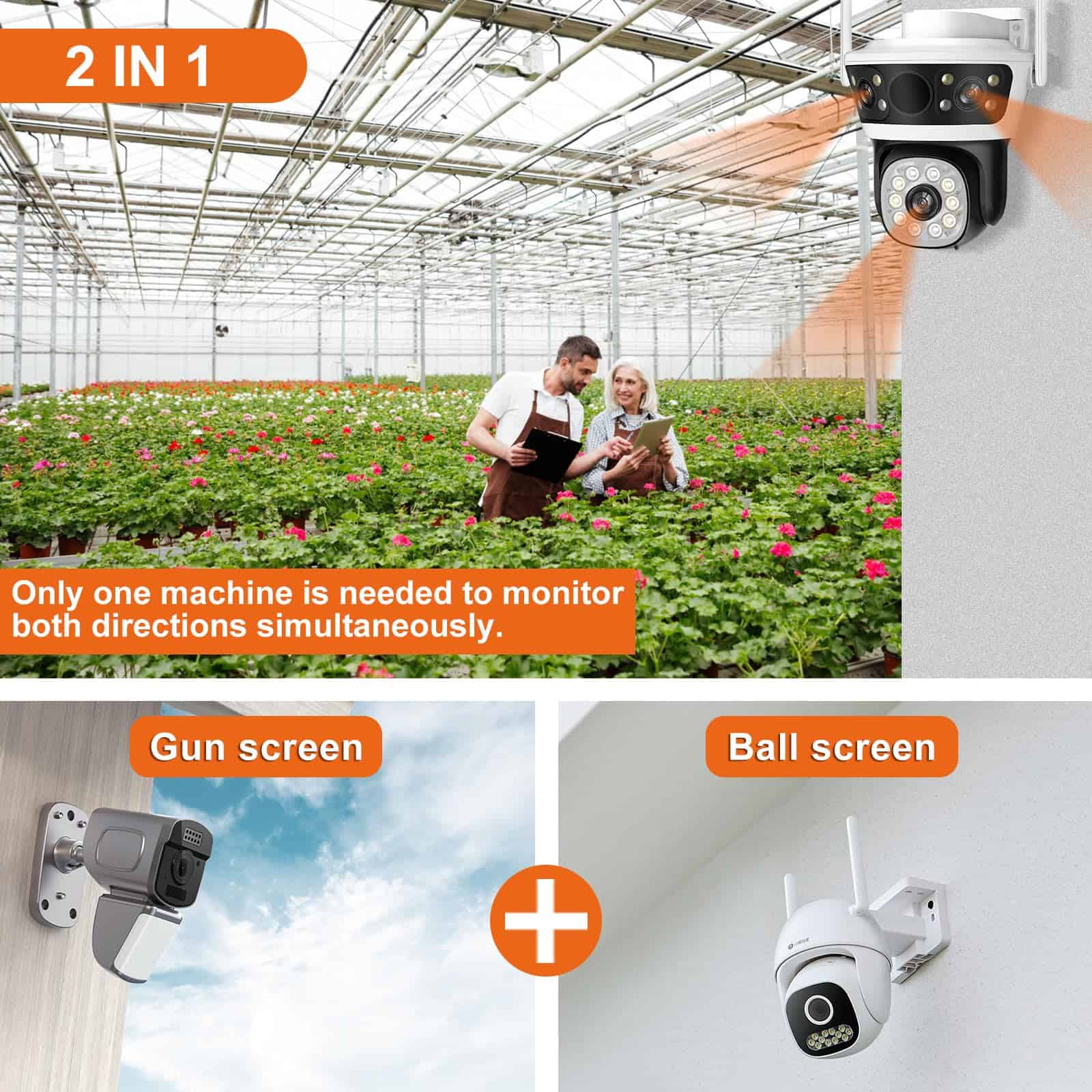 Cámara de Seguridad Exterior 2.4G WiFi PTZ Cámara Exterior - Imagen 8