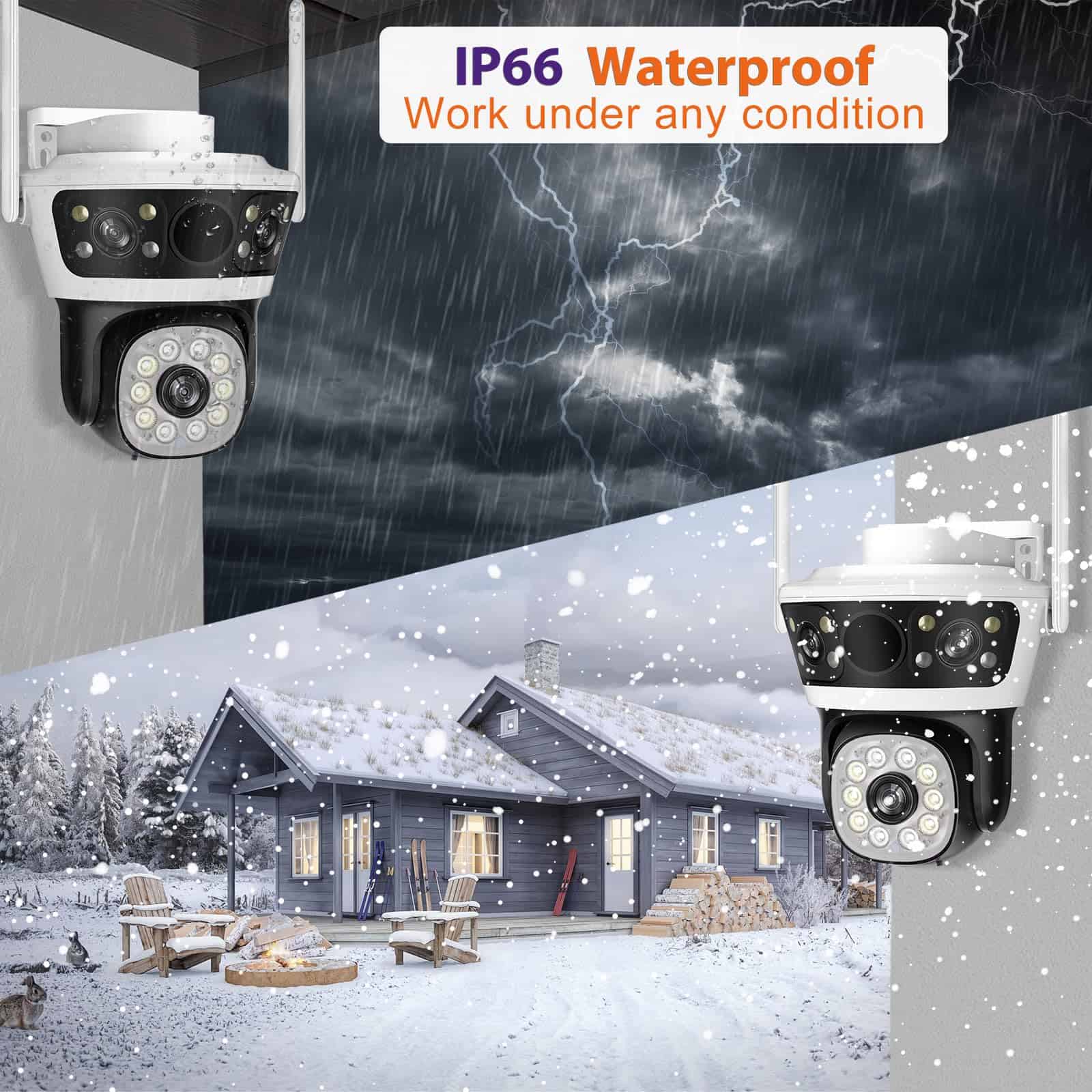 Cámara de Seguridad Exterior 2.4G WiFi PTZ Cámara Exterior - Imagen 3