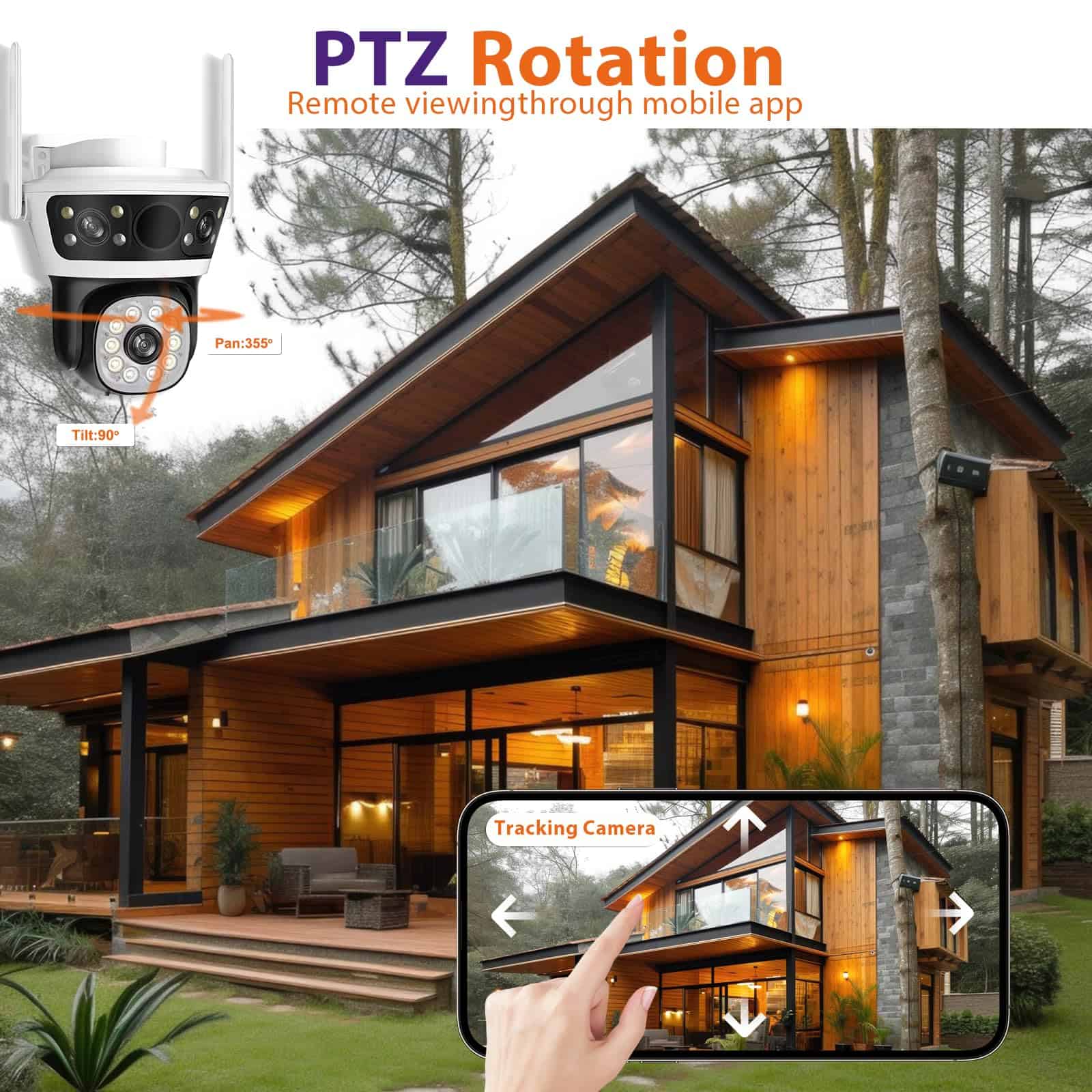 Cámara de Seguridad Exterior 2.4G WiFi PTZ Cámara Exterior - Imagen 4