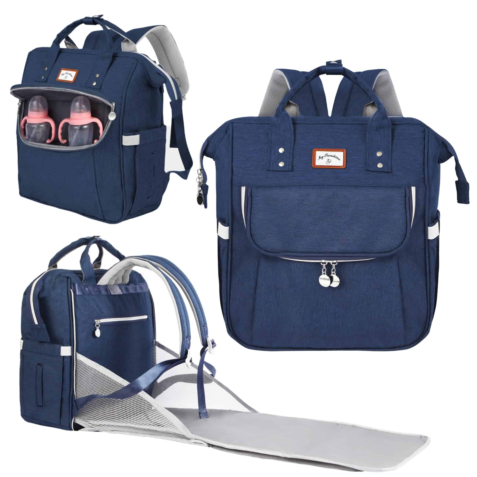 Mochila para pañales OMBRAT, con estación de cambio de