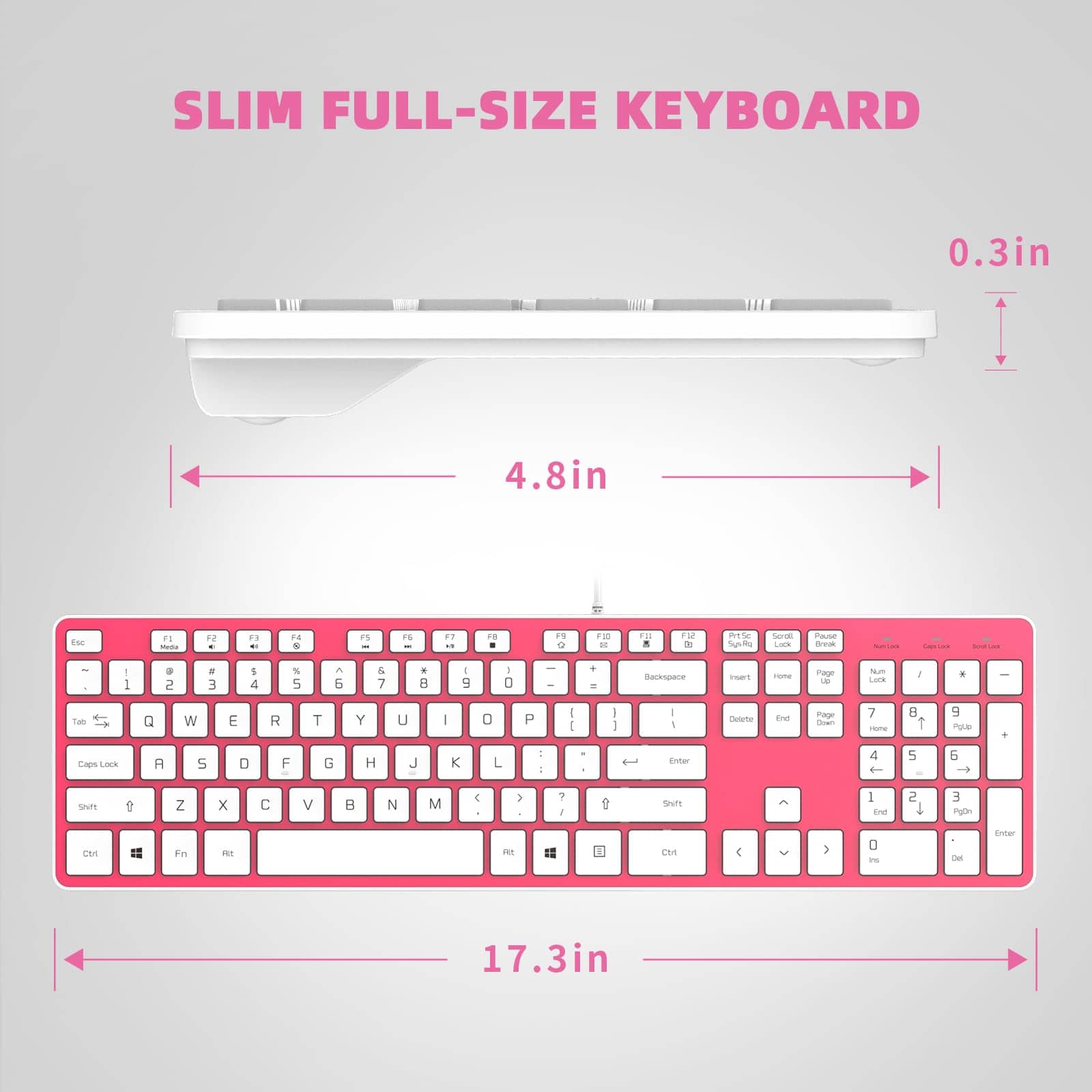 Teclado USB con Cable B.FRIENDIT, Teclas -Rosa - Image 6