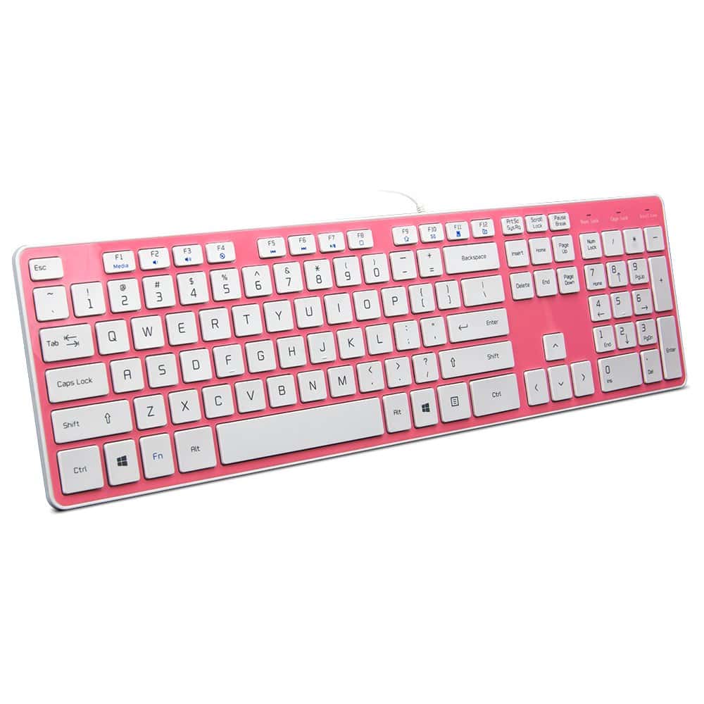 Teclado USB con Cable B.FRIENDIT, Teclas -Rosa