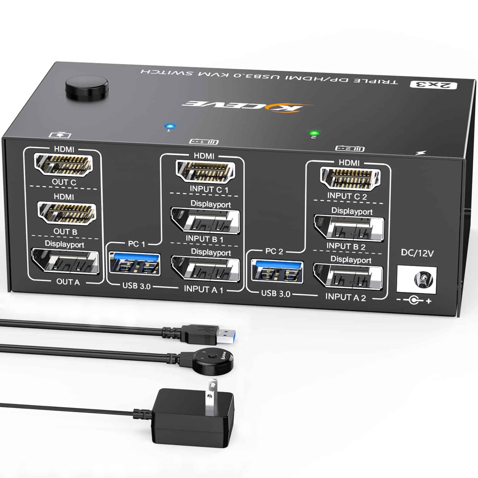 Conmutador KVM HDMI +DP 8K@60Hz/4K@144Hz, Conmutador KVM
