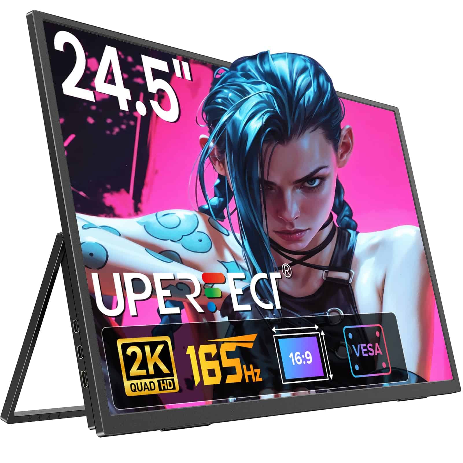 Monitor Portátil UPERFECT de 24,5" 2K 165Hz con Stand