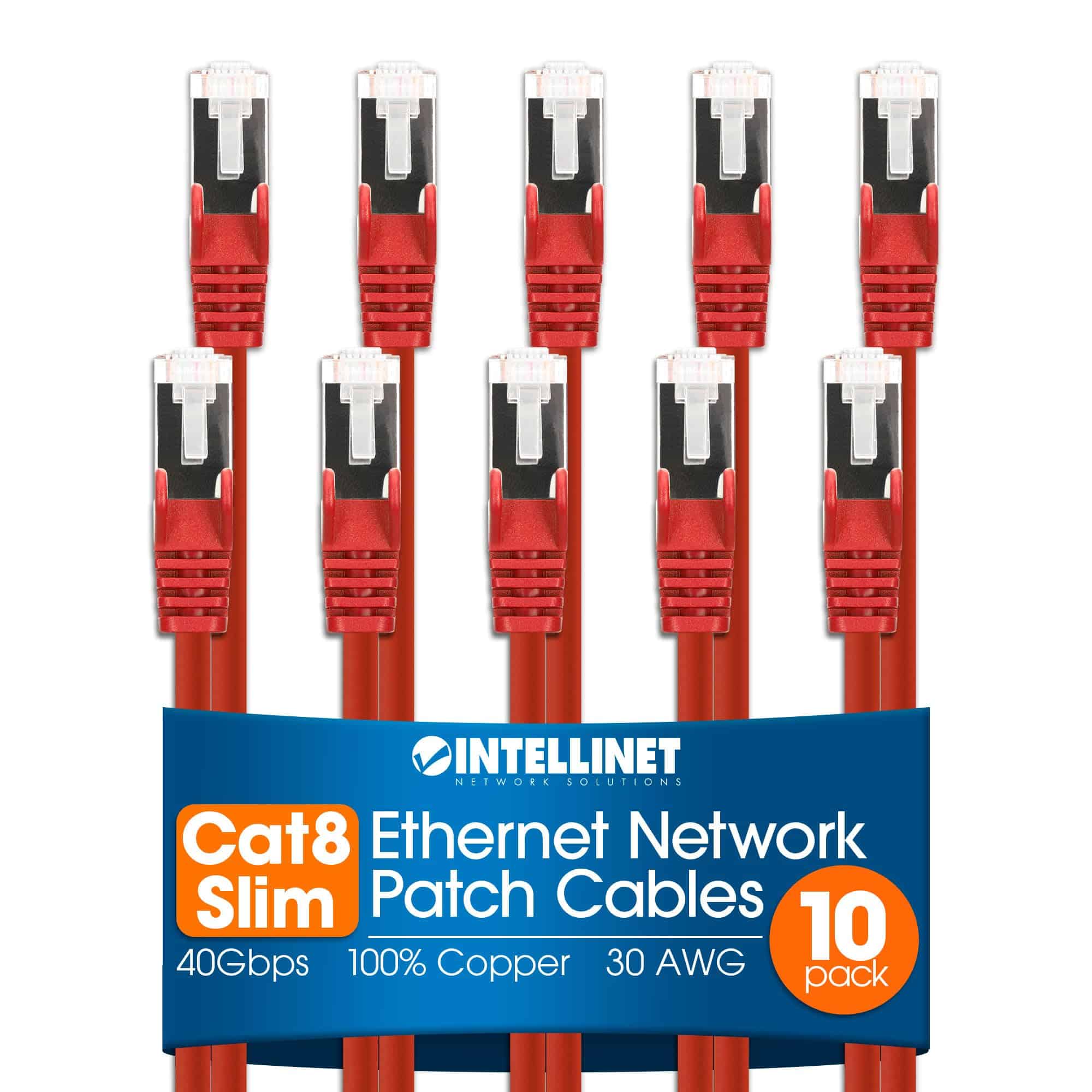 Cable de Red Ethernet Intellinet Slim Cat8 � -Rojo
