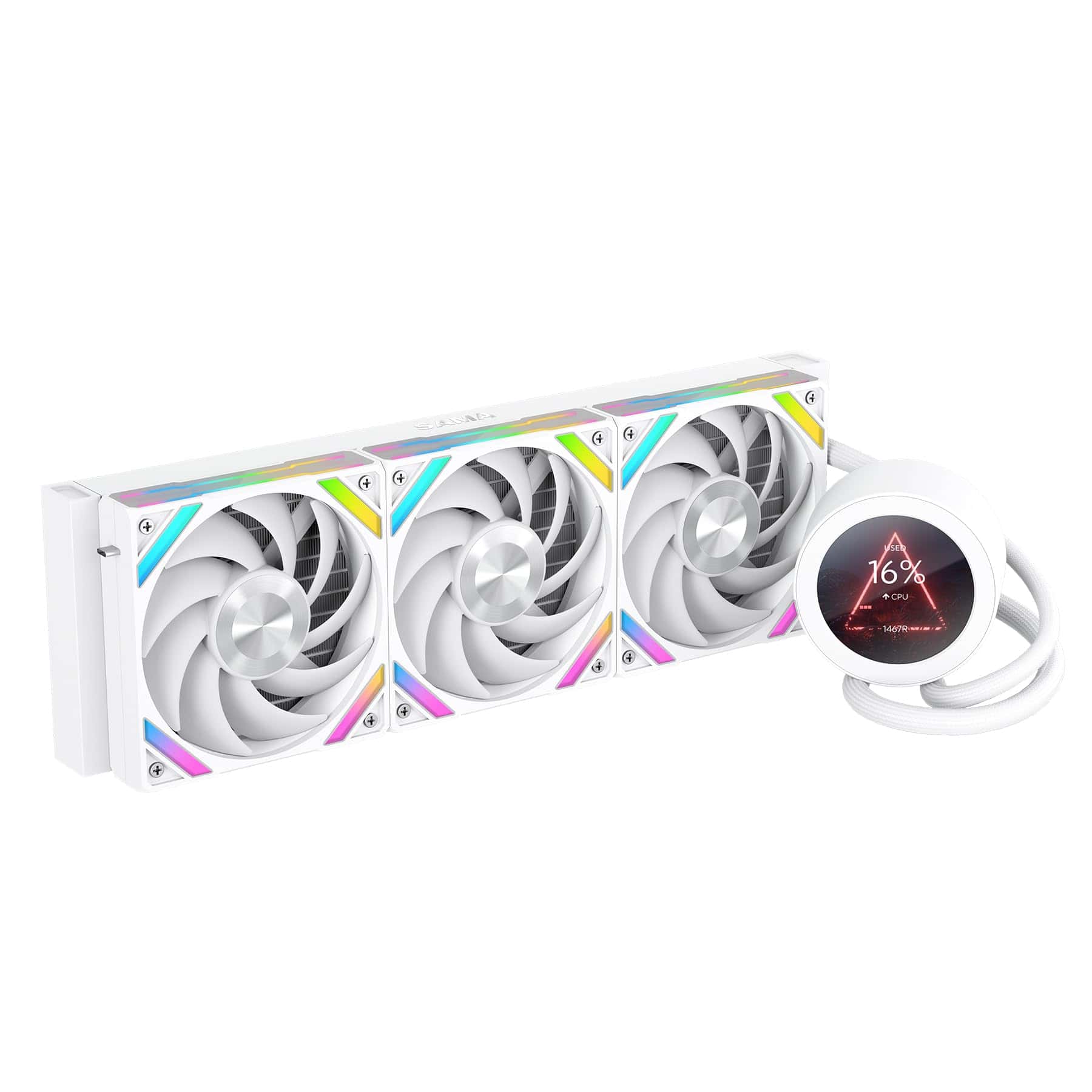 SAMA Q70 White CPU Liquid Cooler, 360MM Water AIO CPU