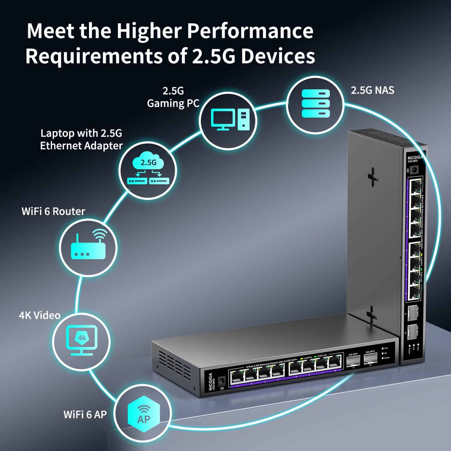 Switch Ethernet sin gestionar de 10 puertos 2.5Gb con 8 - Image 7