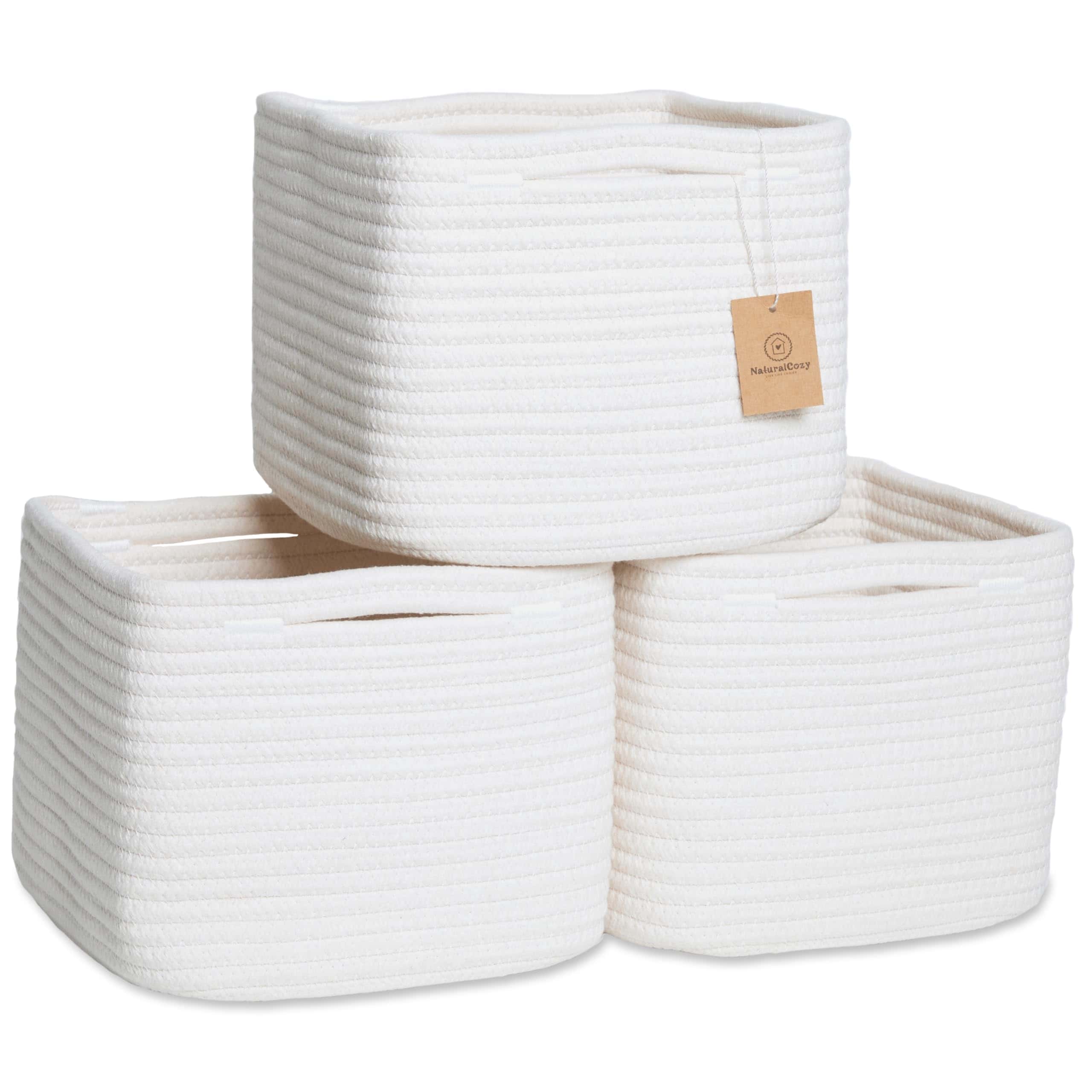 Cubos de Almacenamiento NaturalCozy 9”x9”x7” Cestas de
