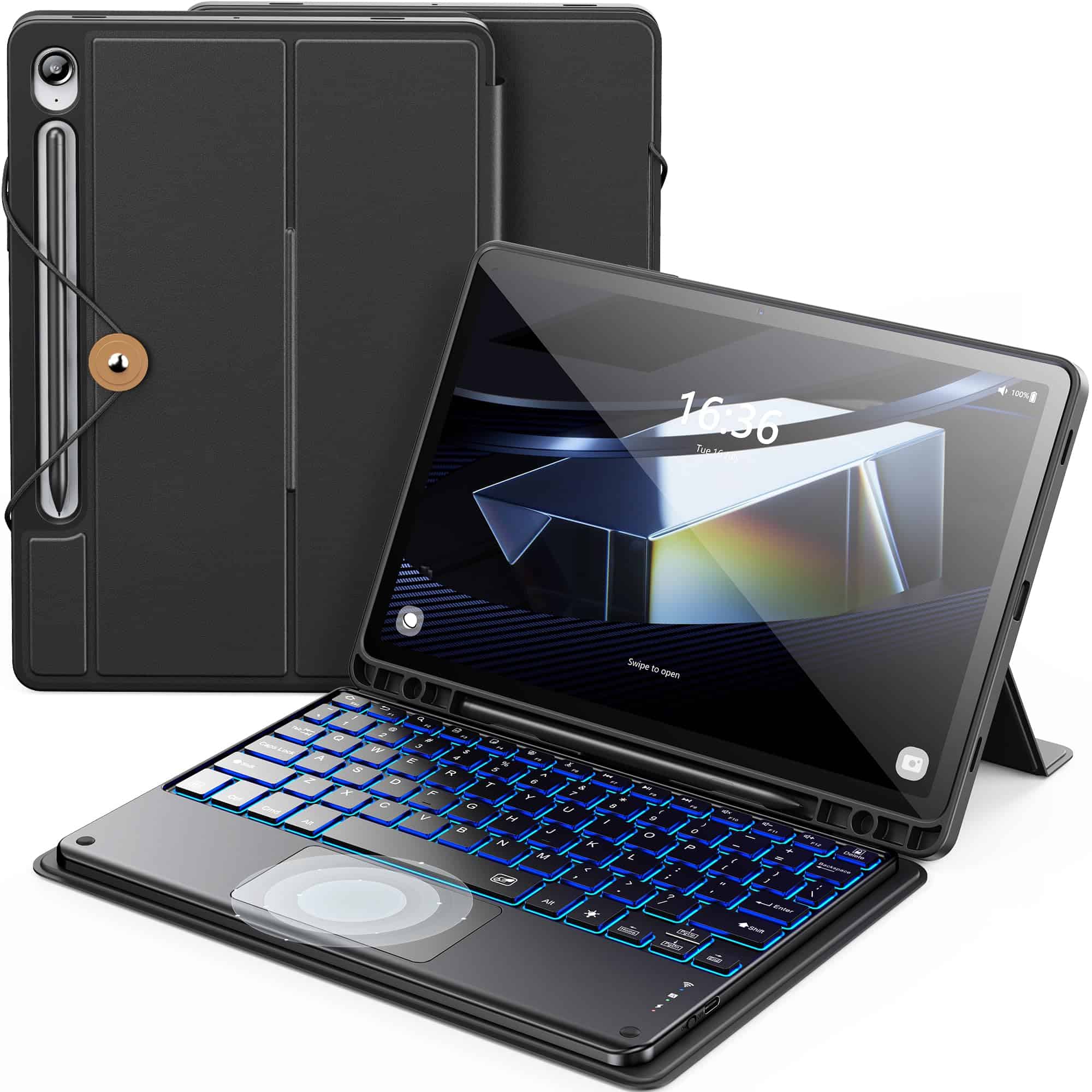 Funda de teclado INFILAND para Samsung Galaxy Tab S10 FE/S9