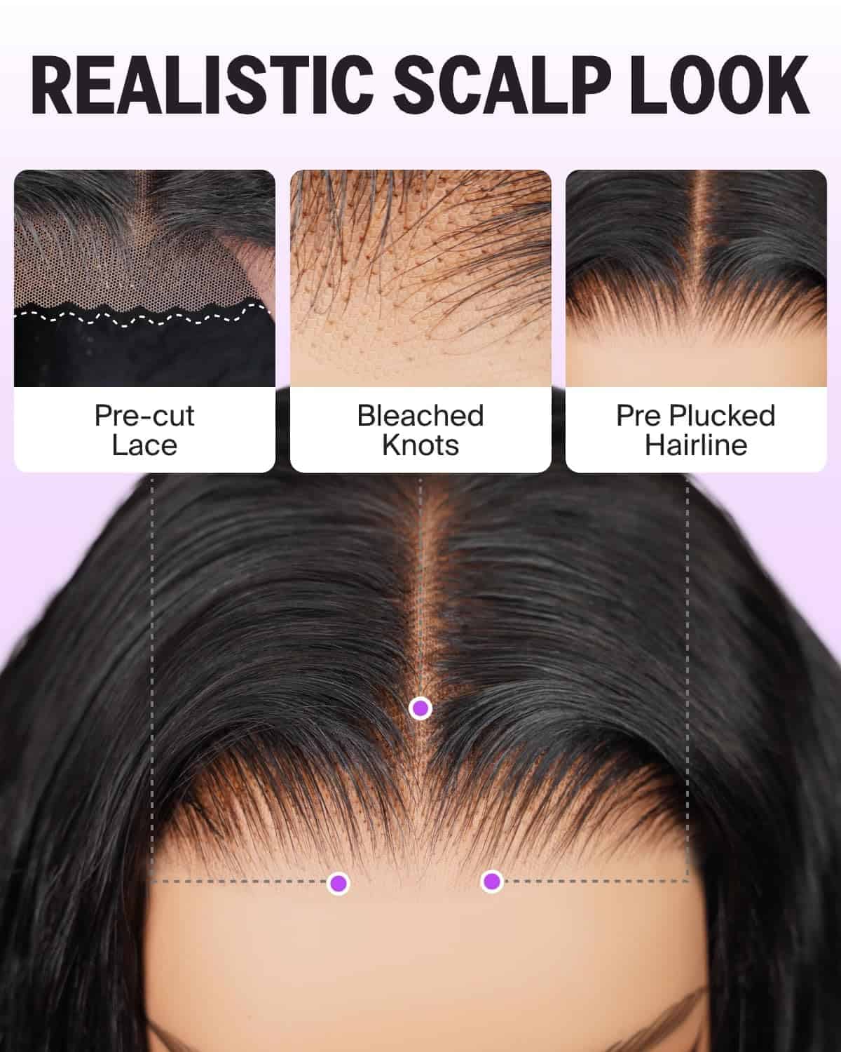 Megalook hair 12A Peluca de resaltado Balayage sin - Imagen 4